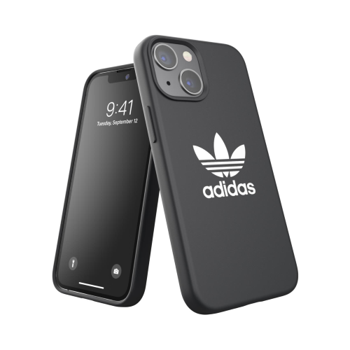 ADIDAS APPLE iPHONE 13 MINI CUSTODIA IN SILICONE NERO CON LOGO BIANCO